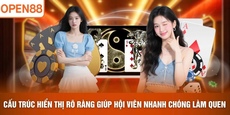 Cấu trúc hiển thị rõ ràng giúp hội viên nhanh chóng làm quen